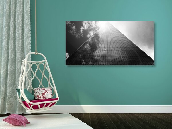 Tablou zgărie-nori în design alb-negru