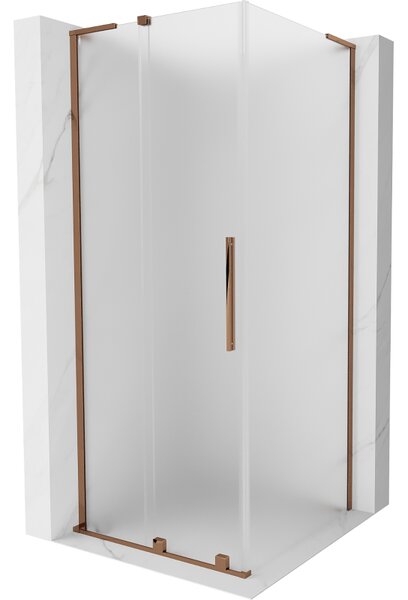 Mexen Velar L, duș cu ușă glisantă 110 x 110 cm, sticlă mată 8 mm, aur roz, 871-110-110-33-60