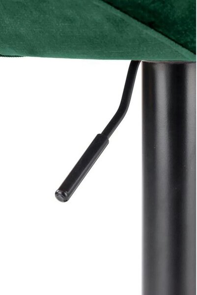 Scaun bar H102, verde inchis/negru, stofa catifelata/otel, 53x48x100 c