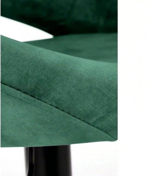 Scaun bar H102, verde inchis/negru, stofa catifelata/otel, 53x48x100 c