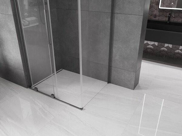 Mexen Velar L, cabină de duș cu ușă glisantă 120 x 80 cm, sticlă transparentă de 8 mm, grafit lustruit, 871-120-080-03-66