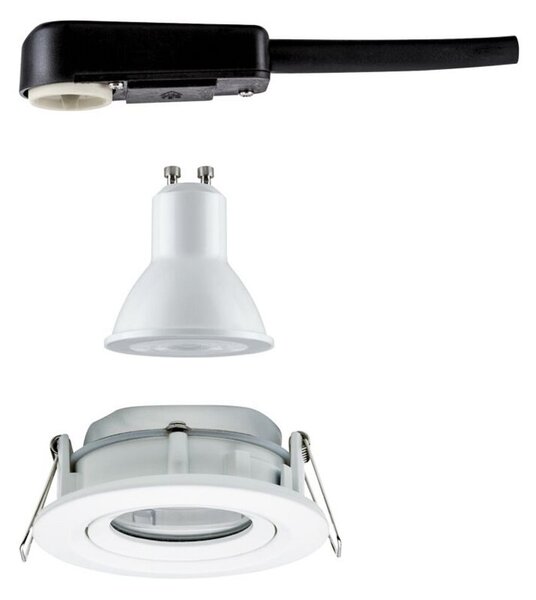 Paulmann Nova Plus rotund, orientabil/dimabil, alb mat, IP65, GU10, 840, reglabil, Alb, Baie, Aluminiu, Modern, Corpuri de iluminat încastrate rotunde