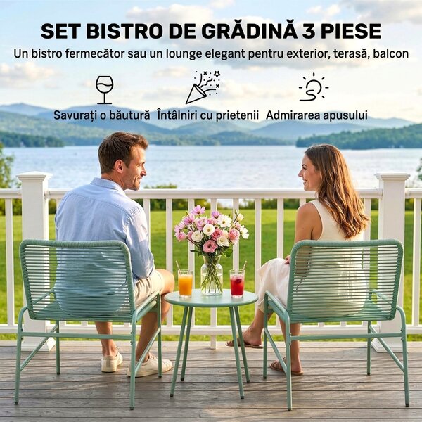Outsunny set poliratan sintetic | Aosom Romania
