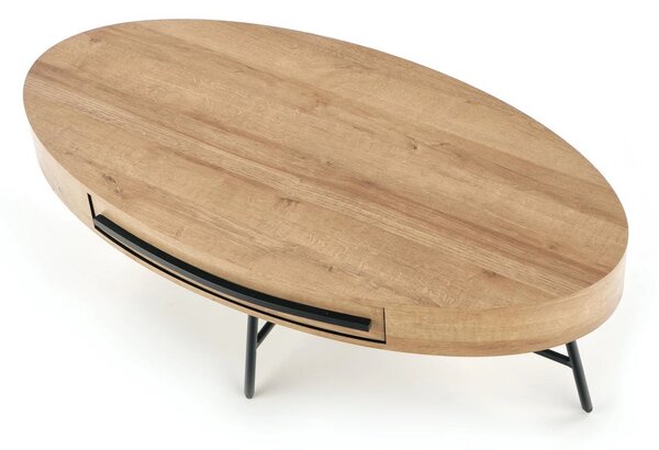 Masuta cafea CAROLINA, stejar auriu/negru, 120x60x41 cm