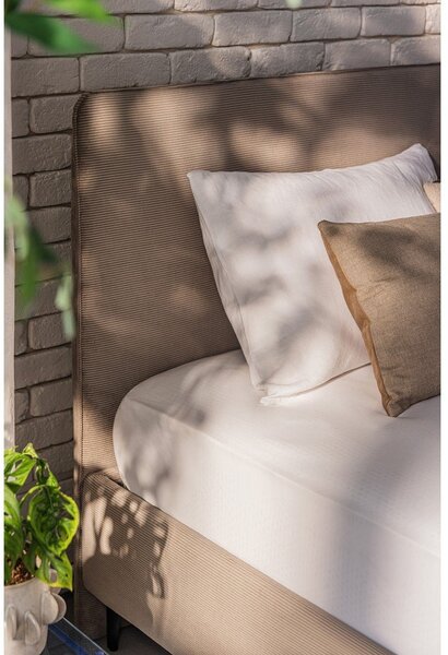 Pat matrimonial taupe tapițat cu somieră 160x200 cm Noira Slim – Bonami Selection
