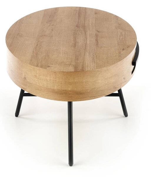 Masuta cafea CAROLINA, stejar auriu/negru, 120x60x41 cm