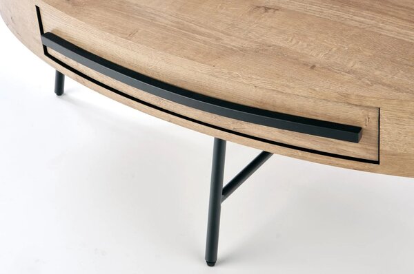 Masuta cafea CAROLINA, stejar auriu/negru, 120x60x41 cm
