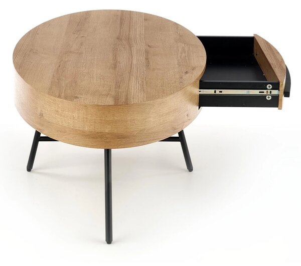 Masuta cafea CAROLINA, stejar auriu/negru, 120x60x41 cm