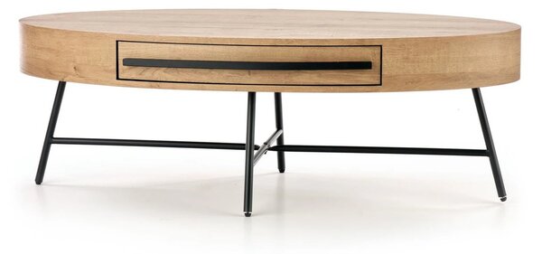 Masuta cafea CAROLINA, stejar auriu/negru, 120x60x41 cm