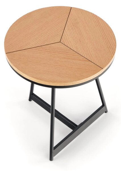 Masuta KARIDA S, stejar auriu/negru, 45x45x49 cm