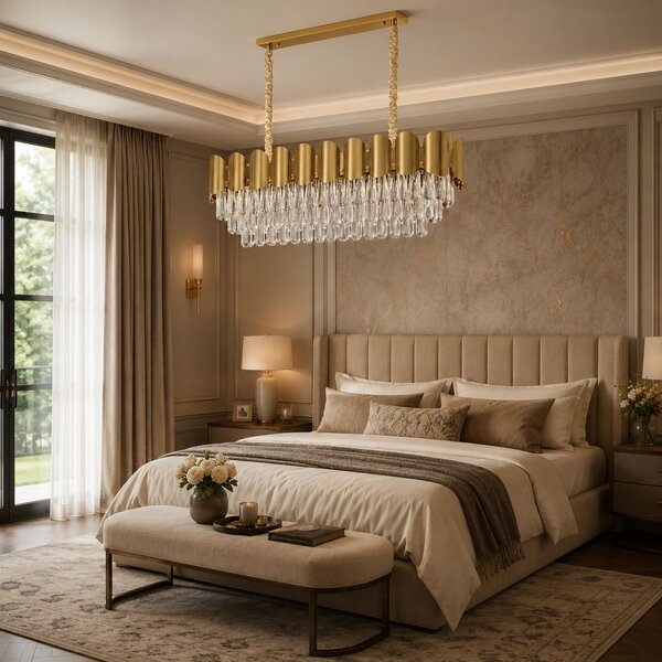 Lampă suspendată din cristal SWE101-CP GOLD