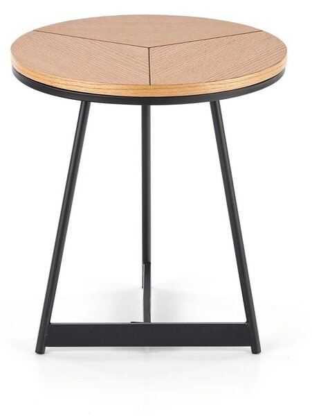 Masuta KARIDA S, stejar auriu/negru, 45x45x49 cm