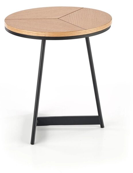 Masuta KARIDA S, stejar auriu/negru, 45x45x49 cm