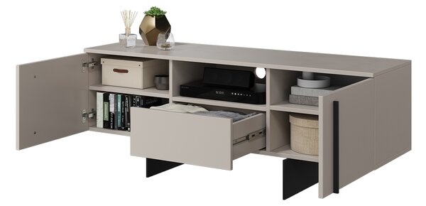 Dulap Larena 150 cm cu ușă - cașmir / picioare negre