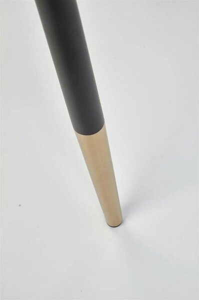 Scaun tapitat K379, rosu/negru, stofa catifelata/metal, 45x48x88 cm