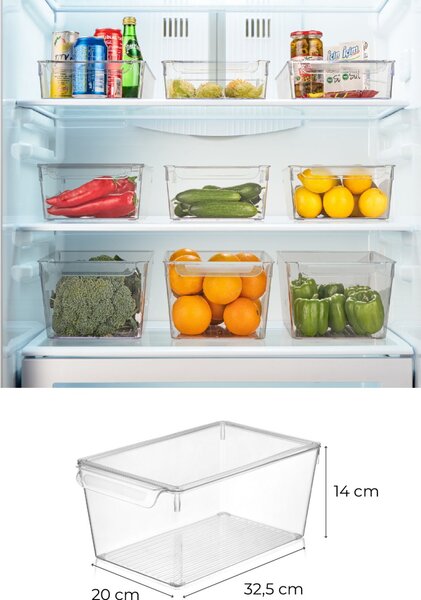 Set organizator frigider, 3 piese 731 Transparent 20x32.5x14 cm