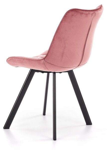 Scaun K332, roz/negru, stofa catifelata/metal, 46x61x84 cm