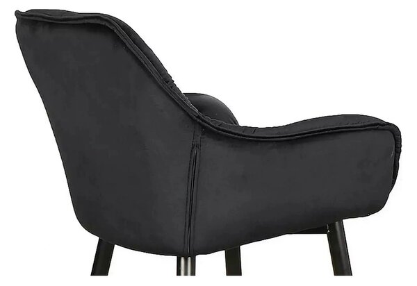 Scaun bar living CHERRY H-2, negru - Bluvel 19, stofa catifelata/metal