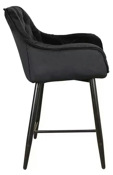 Scaun bar living CHERRY H-2, negru - Bluvel 19, stofa catifelata/metal