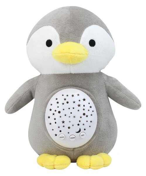 Jucarie Pinguin de plus, lampa de veghe cu proiector, cantecele bebe