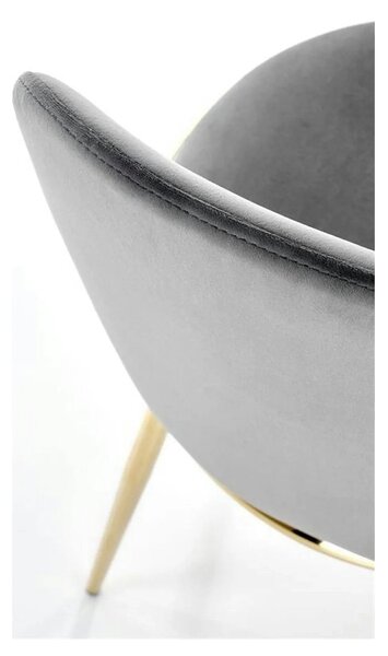 Scaun K460, gri/auriu, stofa catifelata/metal, 49x54x84 cm
