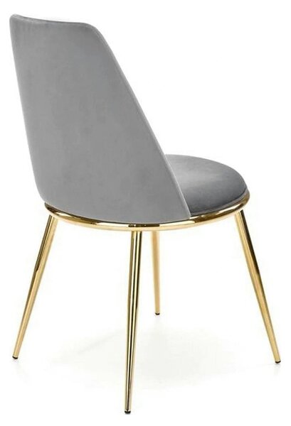 Scaun K460, gri/auriu, stofa catifelata/metal, 49x54x84 cm