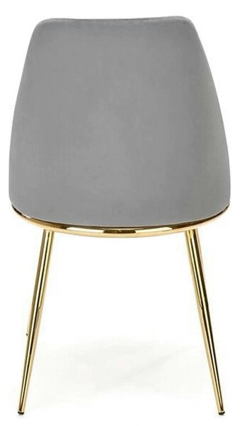 Scaun K460, gri/auriu, stofa catifelata/metal, 49x54x84 cm