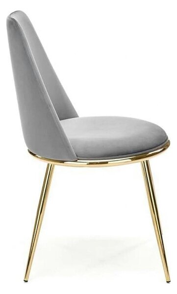 Scaun K460, gri/auriu, stofa catifelata/metal, 49x54x84 cm