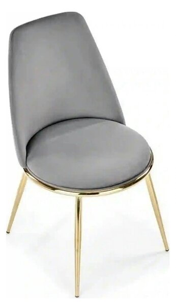 Scaun K460, gri/auriu, stofa catifelata/metal, 49x54x84 cm