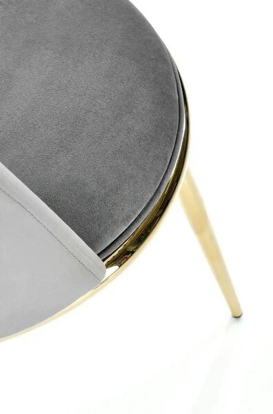 Scaun K460, gri/auriu, stofa catifelata/metal, 49x54x84 cm