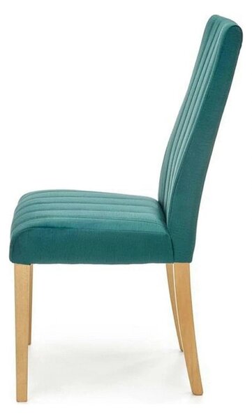 Scaun DIEGO 3, verde/stejar miere, stofa catifelata/lemn de fag, 47x59