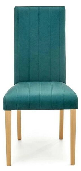Scaun DIEGO 3, verde/stejar miere, stofa catifelata/lemn de fag, 47x59