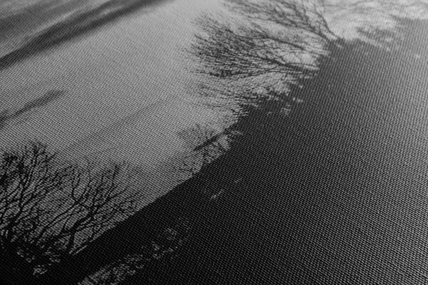 Tablou apus de soare frumos în design alb-negru