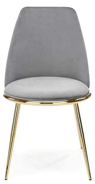 Scaun K460, gri/auriu, stofa catifelata/metal, 49x54x84 cm