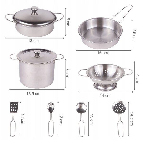 Set accesorii bucatarie pentru copii, sort, vase si ustensile de gatit, 12 elemente