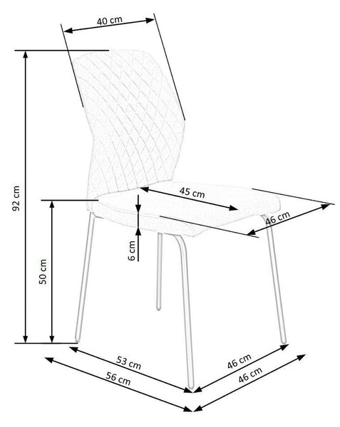 Scaun K461, bej/negru, stofa clasica, 46x56x92 cm