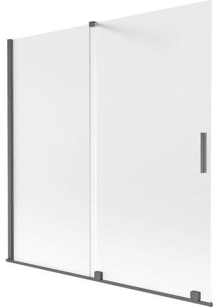 Mexen Velar, paravan de baie glisant cu 2 aripi 160 x 150 cm, sticlă mată 8 mm, grafit lustruit, 896-160-000-31-66