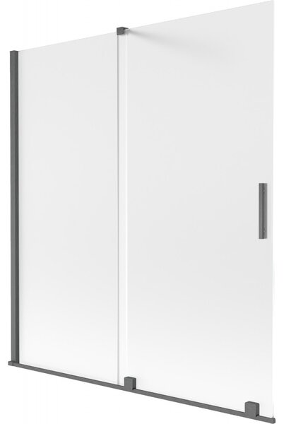 Mexen Velar, paravan de baie glisant cu 2 aripi 150 x 150 cm, sticlă mată 8 mm, grafit lustruit, 896-150-000-31-66