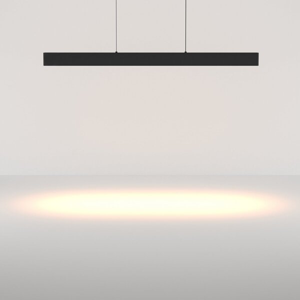 Maytoni Lampă suspendată LED Ephoria, negru, aluminiu, lungime 116 cm, reglabil, Negru, Camera de zi / sufragerie, Aluminiu