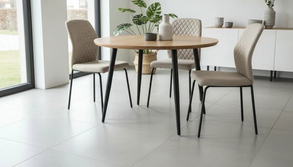 Scaun K461, bej/negru, stofa clasica, 46x56x92 cm