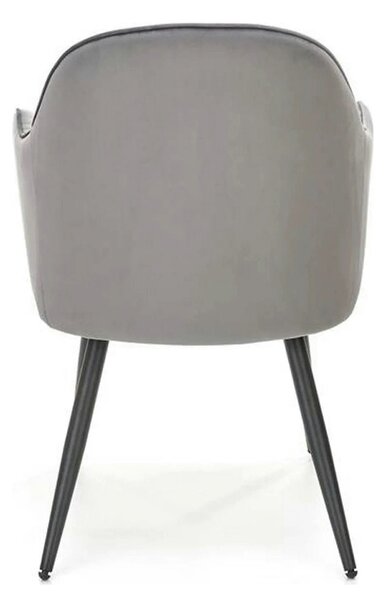 Scaun K464, gri/negru, stofa catifelata/metal, 58x59x84 cm