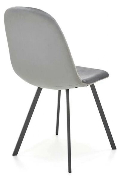Scaun K462, gri/negru, stofa catifelata/metal, 45x57x82 cm