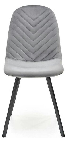 Scaun K462, gri/negru, stofa catifelata/metal, 45x57x82 cm
