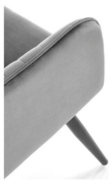 Scaun K464, gri/negru, stofa catifelata/metal, 58x59x84 cm