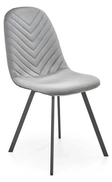 Scaun K462, gri/negru, stofa catifelata/metal, 45x57x82 cm