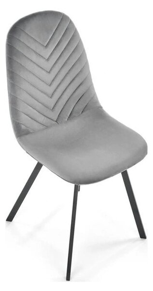 Scaun K462, gri/negru, stofa catifelata/metal, 45x57x82 cm