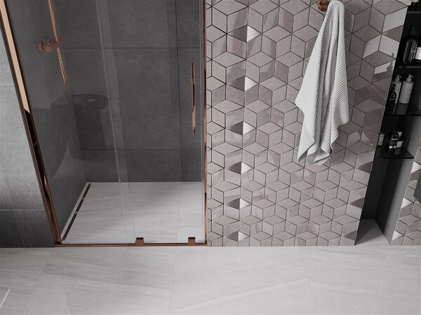 Mexen Velar, usa culisanta pana la deschidere 70x200 cm, sticla transparenta 8 mm, profil auriu roz, 871-070-000-01-60