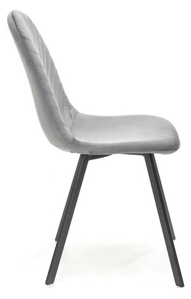 Scaun K462, gri/negru, stofa catifelata/metal, 45x57x82 cm