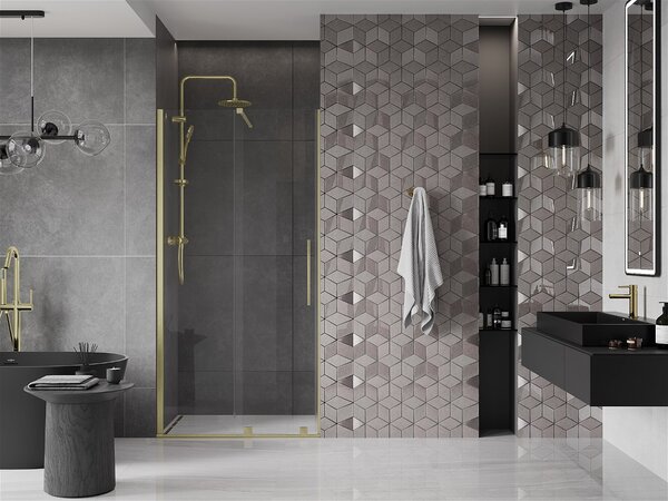Mexen Velar, usa culisanta pentru deschidere 70x200 cm, sticla transparenta 8mm, profil auriu mat, 871-070-000-01-55