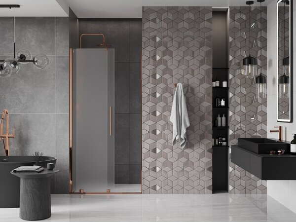 Mexen Velar, usa de dus culisanta pentru deschidere 100 cm, sticla mat 8 mm, aur roz, 871-100-000-31-60